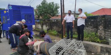 Antisipasi Banjir, PUPR Pangkalpinang Lakukan Uji Coba Pompa Mobile