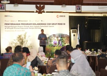 Grup Holding Pertambangan MIND ID Serahkan CSR Pengembangan Minyak Atsiri ke Pemprov Babel