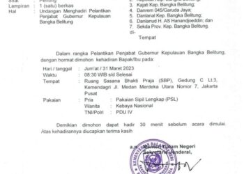 Besok, Pj Gubernur Babel Pengganti Ridwan Djamaluddin Akan Dilantik