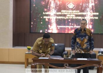 Pj Gubernur Suganda Serahkan LKPD 2022 Pada BPK Perwakilan Babel