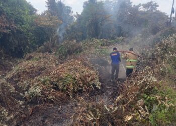 Pemkab Bangka Tengah Terus Lakukan Pendinginan Lokasi Kebakaran 