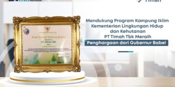 Dukung Program Kampung Iklim Kementerian Lingkungan Hidup, PT Timah Tbk Diganjar Penghargaan dari Gubernur Babel 