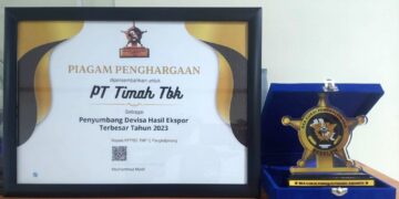 Penyumbang Devisa Hasil Ekspor Terbesar Tahun 2023, PT Timah Raih Penghargaan Custom Award