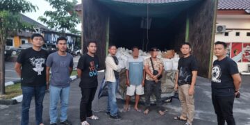 Truk Bermuatan Ratusan Kampil Pasir Timah Ilegal Diamankan Polda Babel