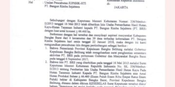 Benarkah Erzaldi Sudah Usulkan Pencabutan Perizinan HTI Milik PT BRS?
