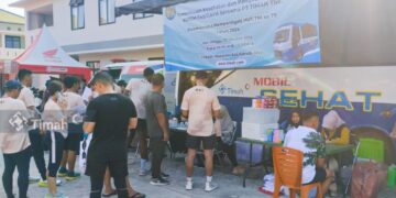 PT Timah Berikan Pelayanan Kesehatan di Mobil Sehat Dalam Semarak TNI Babel Run 2024