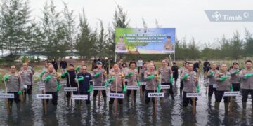 Canangkan Program Sejuta Pohon Untuk Cegah Abrasi, PT Timah dan Polda Babel Jalin Kolaborasi
