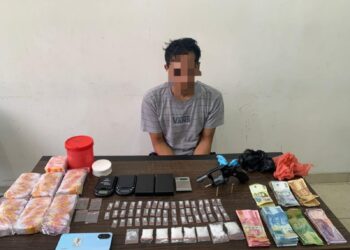 Puluhan Paket Sabu dan Sepucuk Senjata Diamankan dari Seorang Pria Warga Bangka Selatan