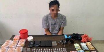 Puluhan Paket Sabu dan Sepucuk Senjata Diamankan dari Seorang Pria Warga Bangka Selatan