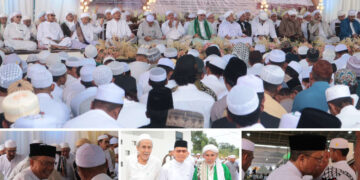 Bupati Bangka Tengah Khusyuk Munajatkan Doa pada Acara Haul di Desa Beruas