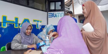 Ratusan Warga di Belinyu Tak Sia-siakan Layanan Kesehatan Gratis di Mobil Sehat PT Timah