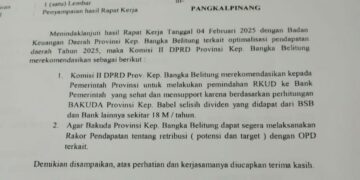 Diduga Kepercayaan Menurun, Komisi II DPRD Minta RKUD Dipindahkan Dari Bank Sumsel Babel