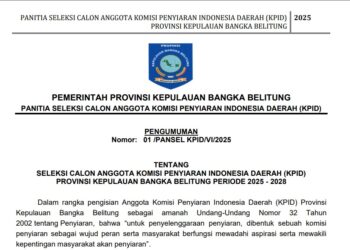 Pemprov Babel Buka Seleksi Anggota Komisi Penyiaran Indonesia Daerah 2025-2028