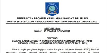 Pemprov Babel Buka Seleksi Anggota Komisi Penyiaran Indonesia Daerah 2025-2028