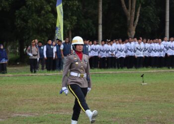 Polwan Asal Payung Ini Pimpin Upacara HUT RI di Bangka Tengah, Ternyata Jabat Kasatlantas