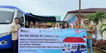 PT Timah Hadirkan Pelayanan Mobil Sehat di SMP Negeri 1 Simpang Pesak