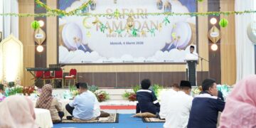 Safari Ramadan PT Timah di Mentok, Ratusan Anak Yatim Terima Santunan