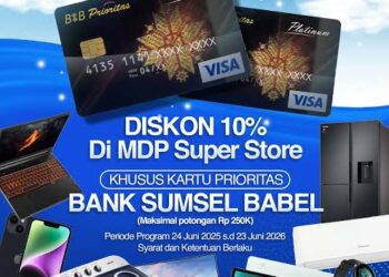 Belanja Minimal Rp100 Ribu, Nasabah Prioritas Bank Sumsel Babel Raih Diskon 10 Persen