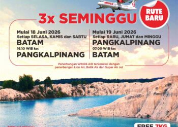 Wings Air Buka Rute Batam–Pangkalpinang, Sekaligus Buka Peluang Kerja bagi Warga Lokal