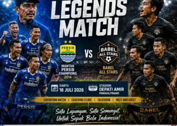 Legenda Juara Persib Tantang Babel All Stars, Stadion Depati Amir Jadi Saksi Duel Bersejarah