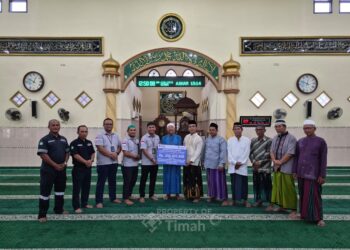 PT TIMAH Bantu Sarana dan Prasarana Masjid Agung Darussalam di Belitung Timur