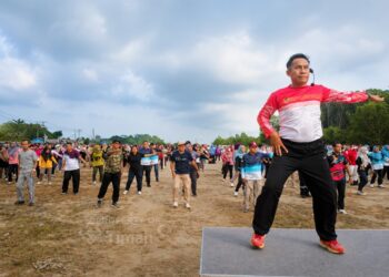 Ratusan Peserta Berbaur di Senam Kemerdekaan, Sinergi PT TIMAH dan Pemkab Bangka Barat Menguat