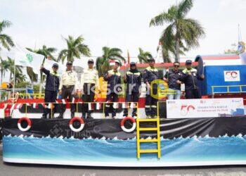 Bawa Identitas Pertambangan Laut, PT TIMAH Semarakkan Pawai HUT RI di Pangkalpinang