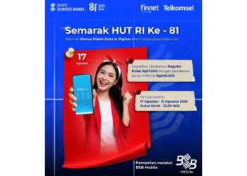 Rayakan HUT RI, Bank Sumsel Babel Beri Bonus Pulsa untuk Transaksi via BSB Mobile