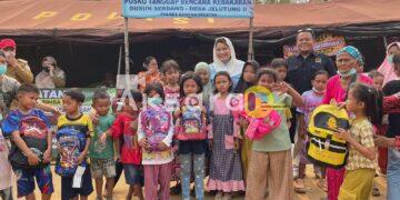 Dua Hari Setelah Bantuan Awal, Dinda Rembulan Datang Langsung ke Pengungsian Serdang